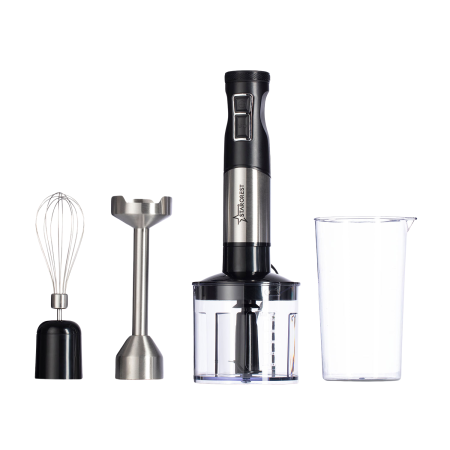 Electrocasnice Mici - Mixer vertical STARCREST SBS-1509PRO, 1200 W, Chopper, Tel, Pahar gradat, 9 viteze, Turbo, Inox / Negru