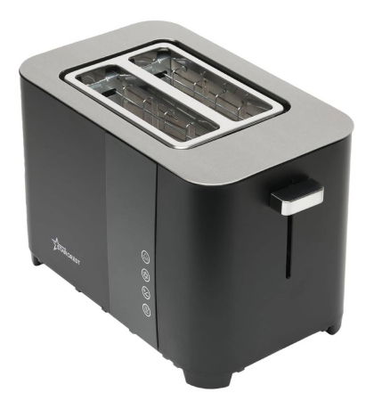 Electrocasnice Mici - Prajitor de paine digital STARCREST SDT-850BLK, 850 W, 2 felii, Display Led Touch, 4 Functii, Otel inoxidabil, Negru