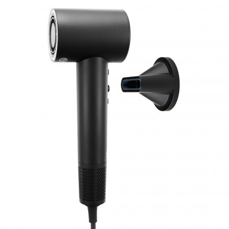 Ingrijire personală - Uscator de par STARCREST SHD-2BK-DIF, Difuzor par cret, 1600 W, 110.000 RPM, Ionizare, 3 Trepte de temperatura, 2 Trepte de viteza, Buton de aer rece, Negru