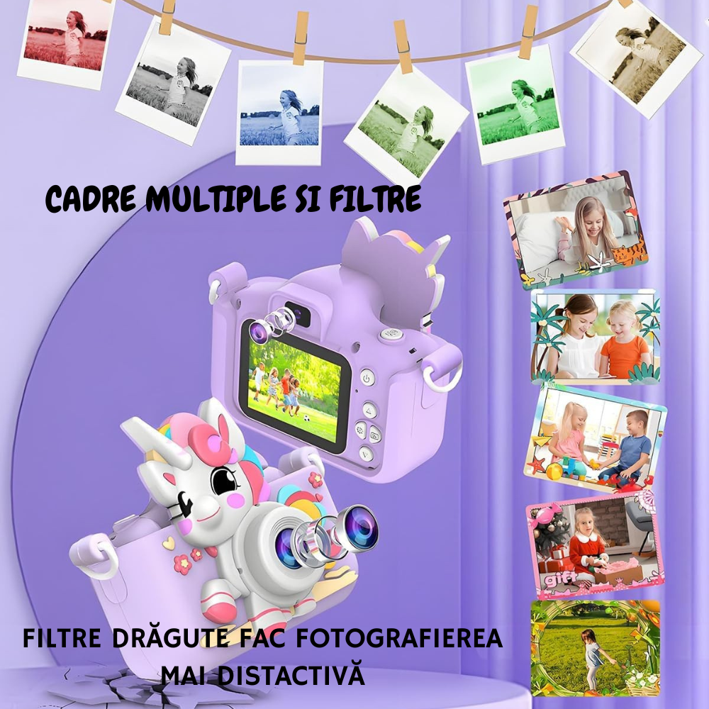 Aparat Foto Copii Unicorn Cameră Selfie 48MP Full HD [4]