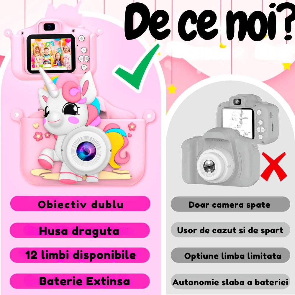 Aparat Foto Copii Unicorn Cameră Selfie 48MP Full HD [15]