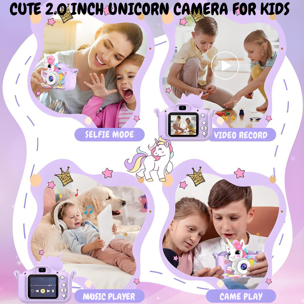 Aparat Foto Copii Unicorn Cameră Selfie 48MP Full HD [9]