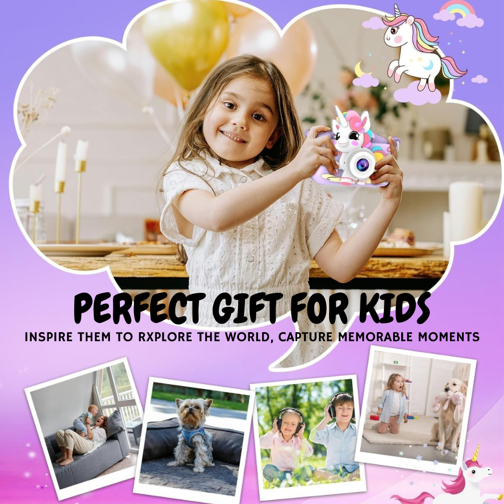 Aparat Foto Copii Unicorn Cameră Selfie 48MP Full HD [12]
