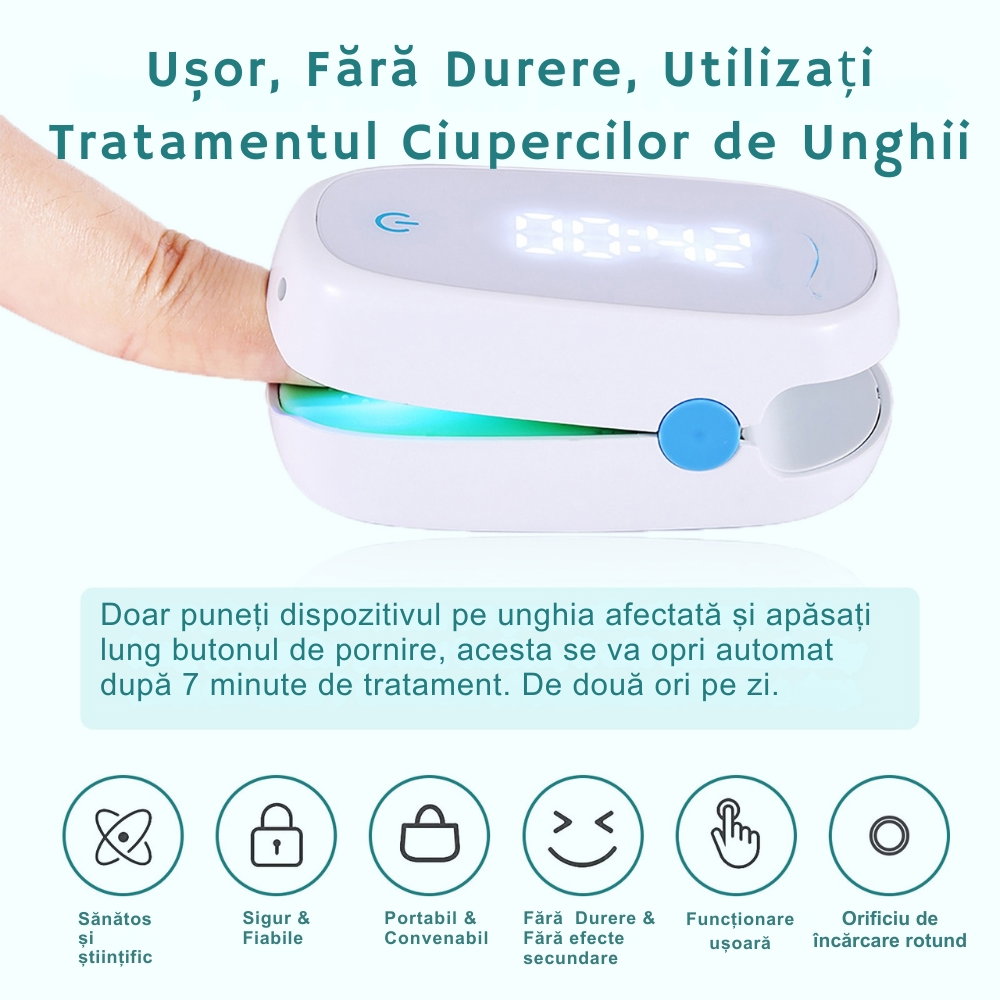 Aparat cu Laser pentru Indepartarea Onicomicozei si Tratarea Ciupercilor de Unghii, Portabil, Reancarcabil, Alb [20]