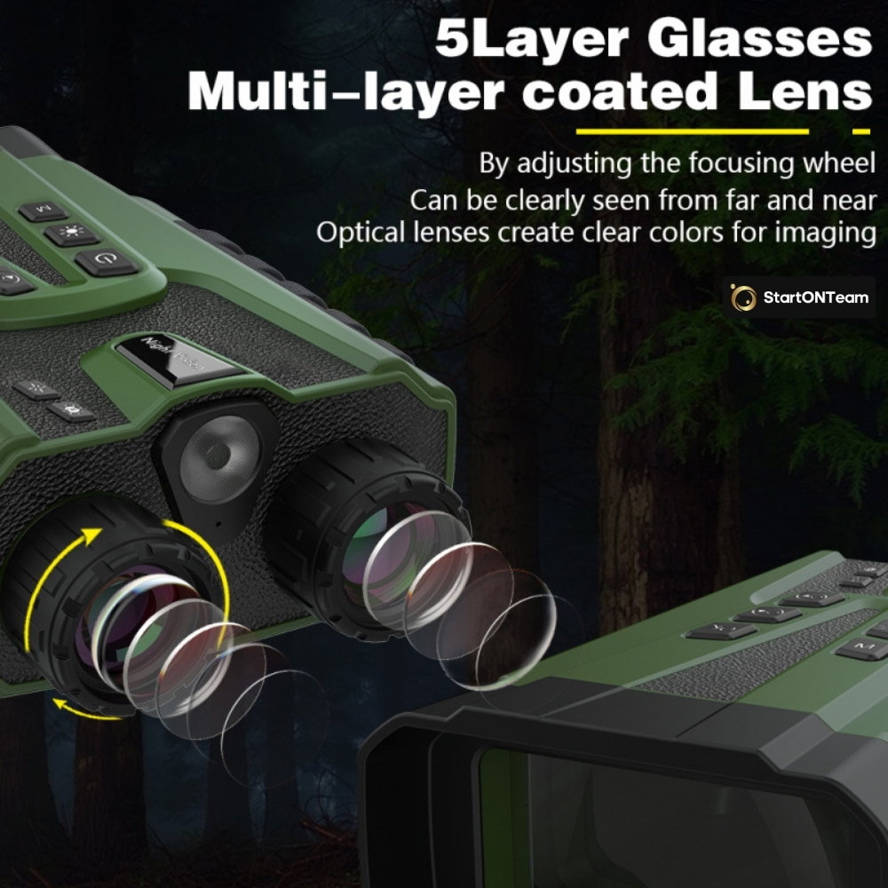 Binoclu Profesional cu Night Vision Digital, Vedere în Noapte până la 300m, Ecran LCD, Verde sau Negru [10]