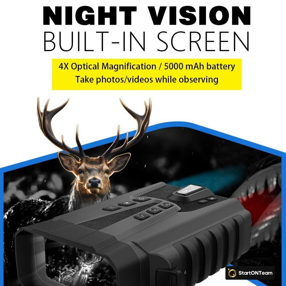 Binoclu Profesional cu Night Vision Digital, Vedere în Noapte până la 300m, Ecran LCD, Verde sau Negru [4]