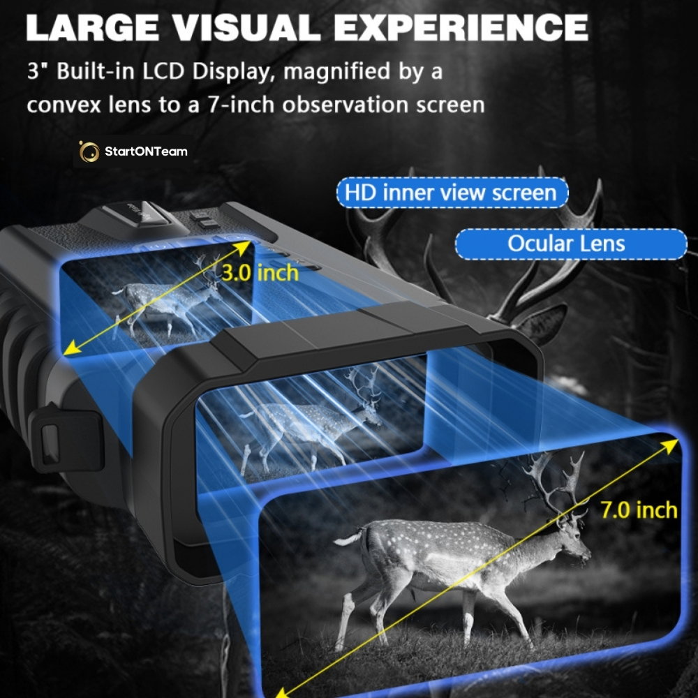Binoclu Profesional cu Night Vision Digital, Vedere în Noapte până la 300m, Ecran LCD, Verde sau Negru [14]