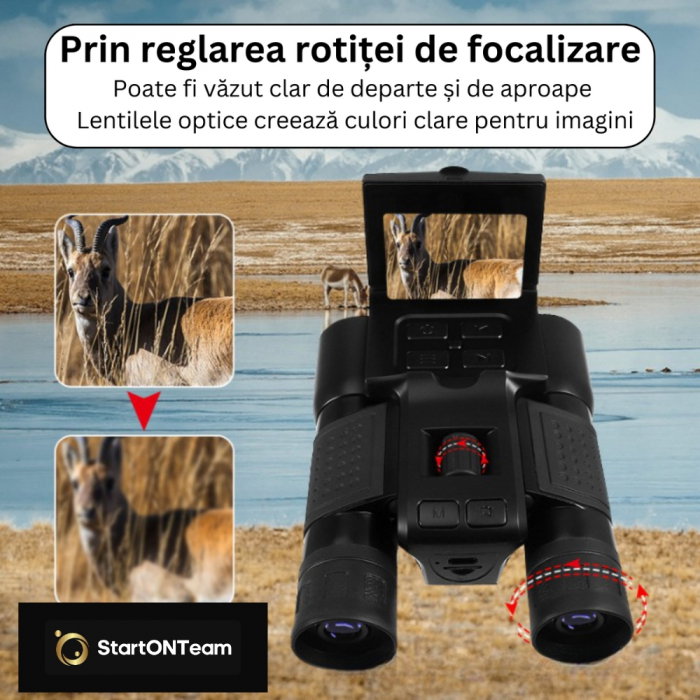Binoclu Profesional Digital de Vânătoare, Zoom 12X, Ecran LCD 2.4” pentru Observații Clare [9]