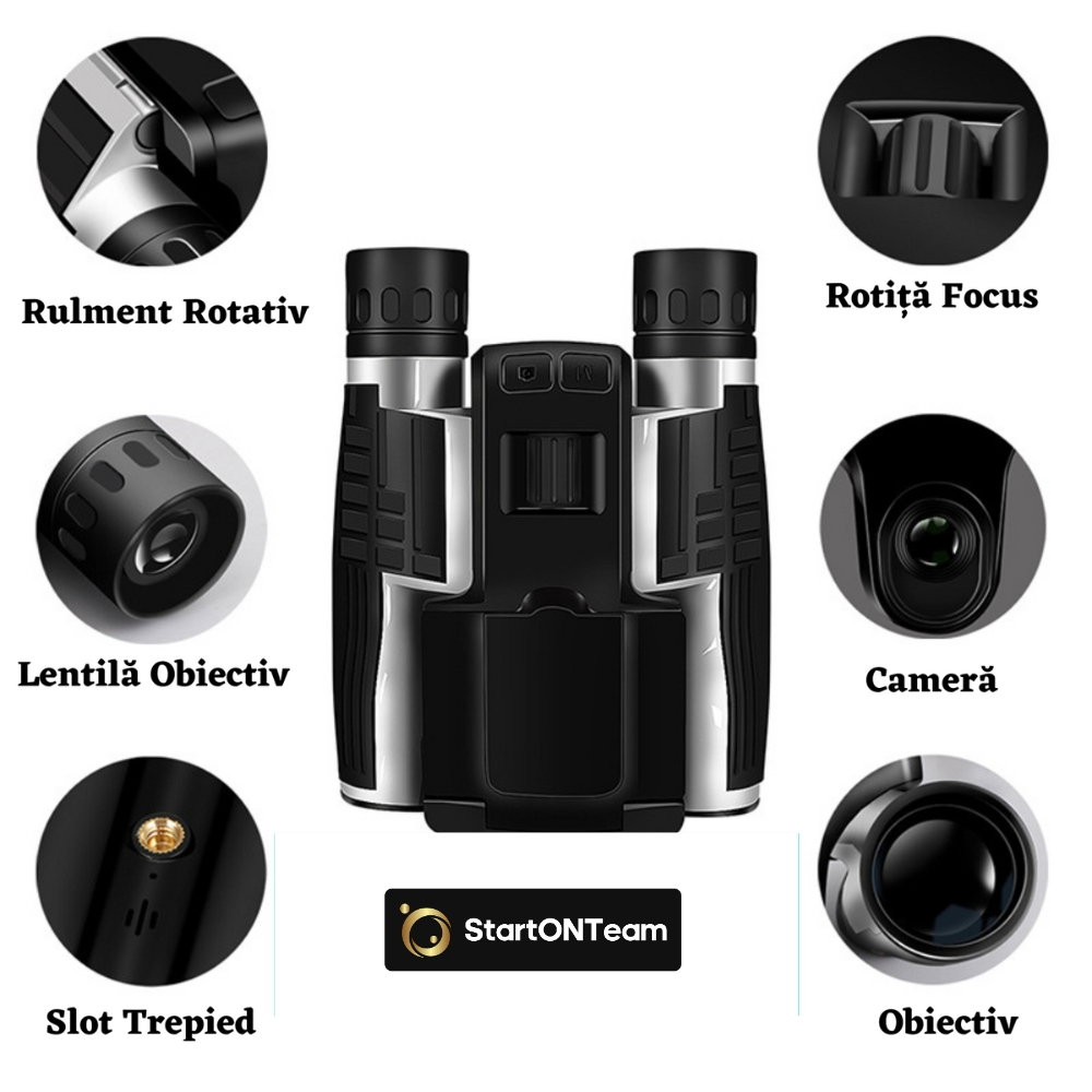Binoclu Profesional Digital de Vânătoare, Zoom 12X, Ecran LCD 2.4” pentru Observații Clare [26]