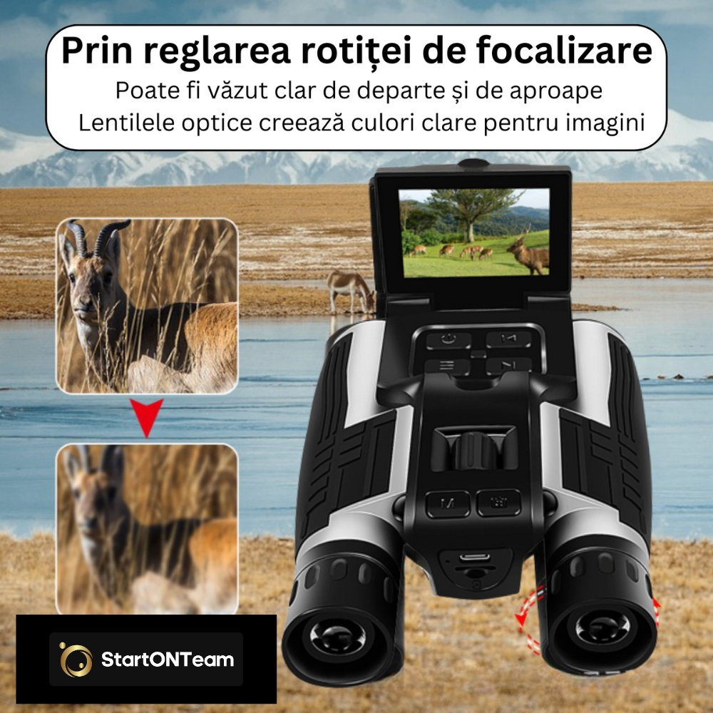 Binoclu Profesional Digital de Vânătoare, Zoom 12X, Ecran LCD 2.4” pentru Observații Clare [27]