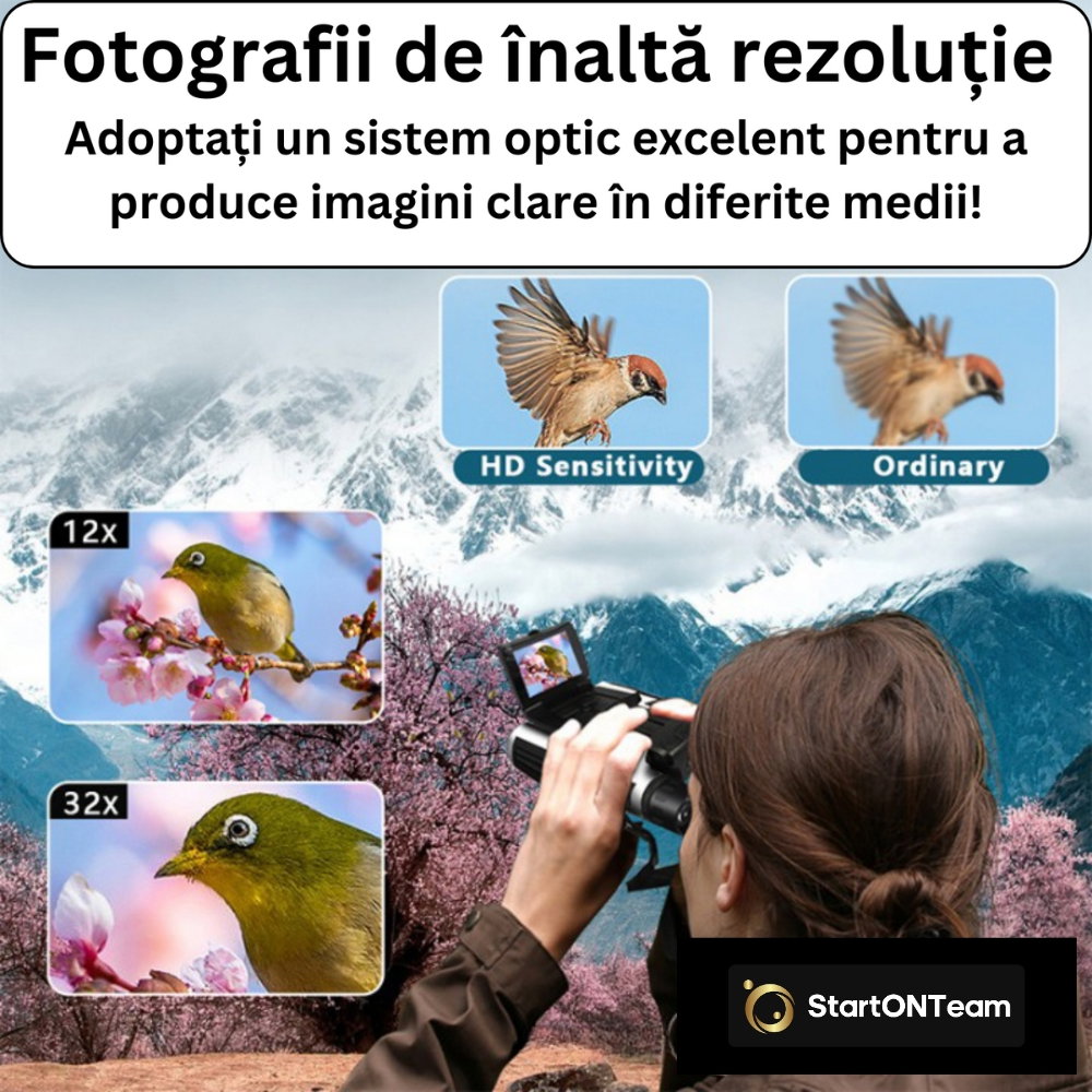 Binoclu Profesional Digital de Vânătoare, Zoom 12X, Ecran LCD 2.4” pentru Observații Clare [19]