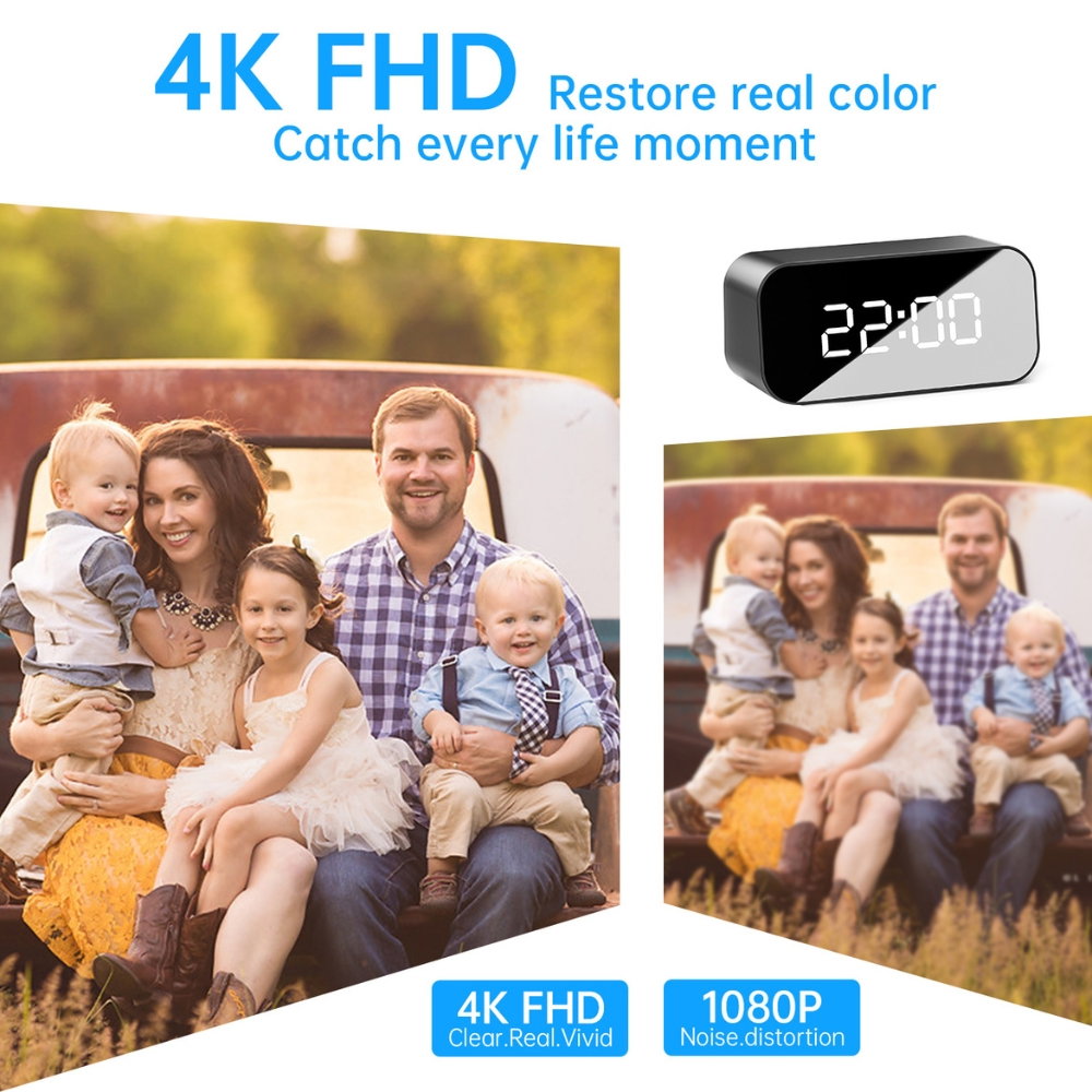 Camera IP 4K in Ceas de Birou, Wi-Fi, cu Detectie Miscare [4]