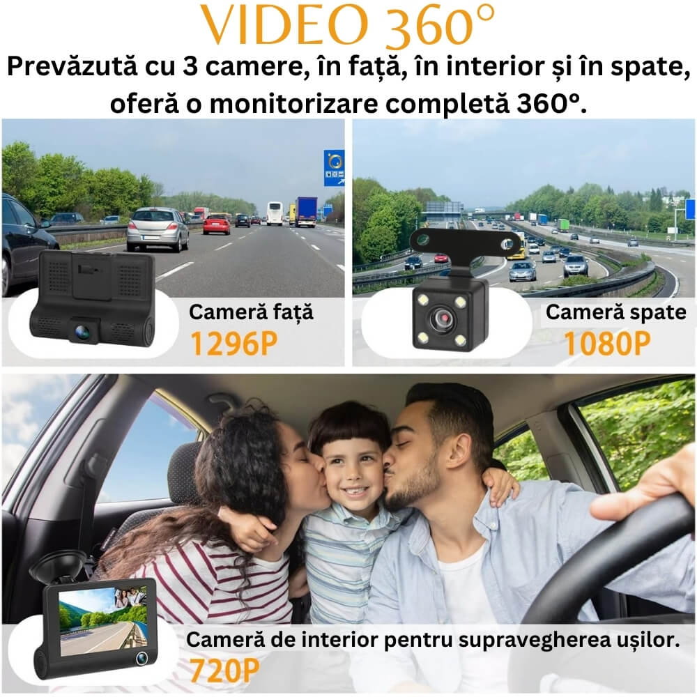 Camera de bord auto profesionala, fata, spate si interior [5]