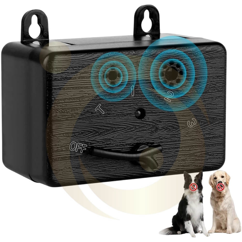 Cutie anti-latrat cu ultrasunete, Aparat de control al latratului cainilor cu 3 niveluri reglabile, 15m, cu utilizare in aer liber si interior [2]