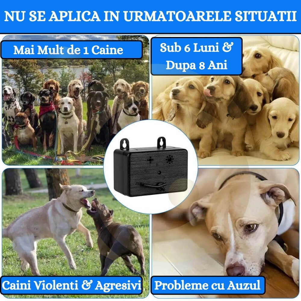 Cutie anti-latrat cu ultrasunete, Aparat de control al latratului cainilor cu 3 niveluri reglabile, 15m, cu utilizare in aer liber si interior [10]