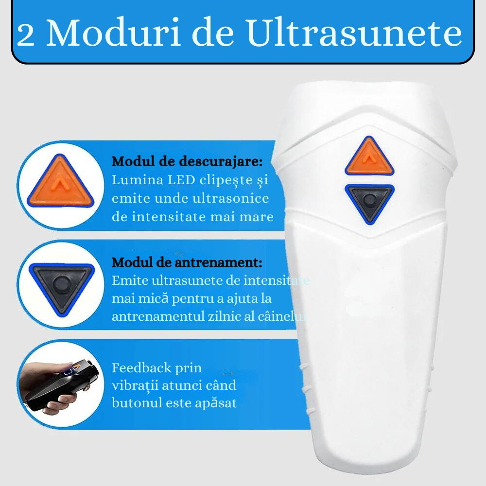 Dispozitiv Anti Caini, Aparat cu Ultrasunete Impotriva Cainilor Agresivi, de Alungat, Indepartat si Speriat Cainii, Antilatrat Profesional Dublu [2]