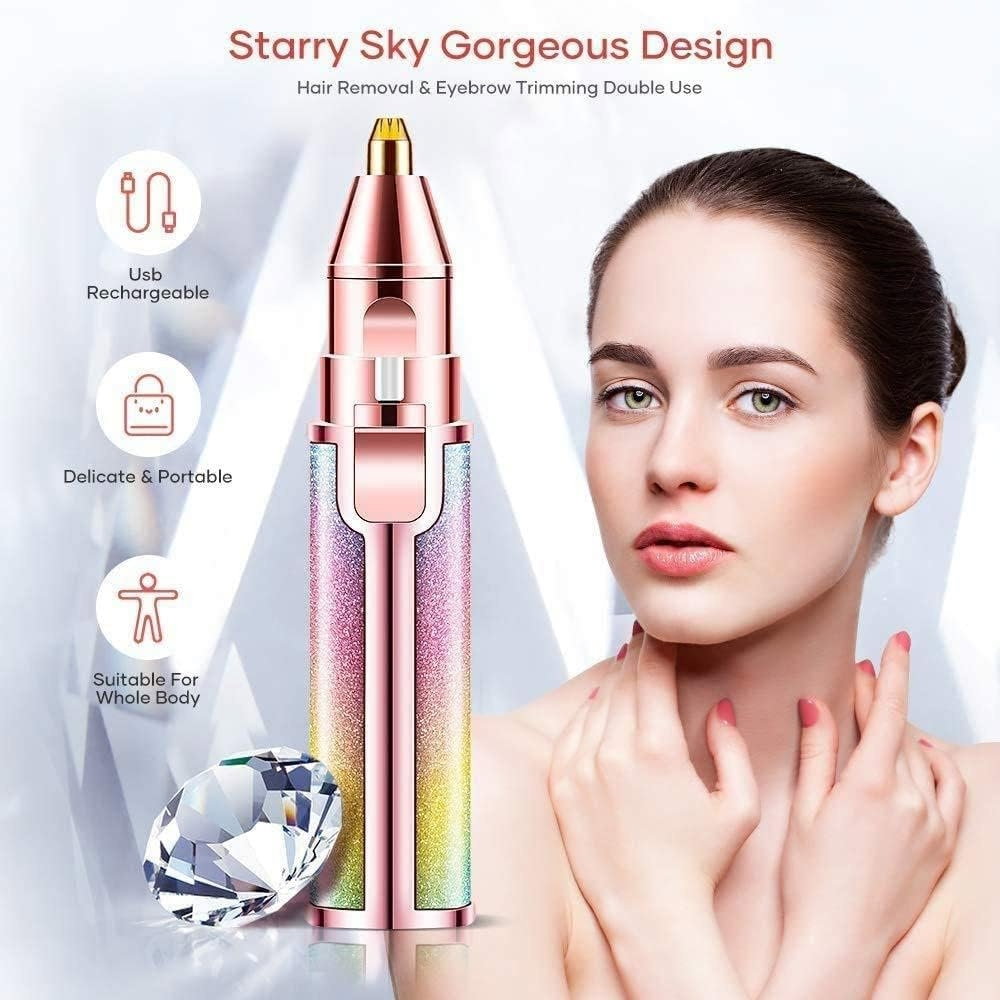 Epilator Facial 2 în 1 – Trimmer Electric pentru Sprancene si Indepartarea Fara Durere a Parului [17]