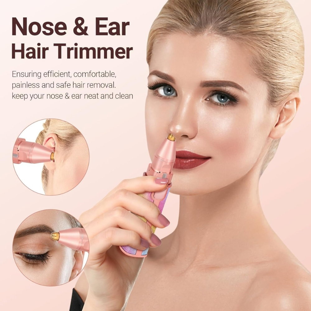 Epilator Facial 2 în 1 – Trimmer Electric pentru Sprancene si Indepartarea Fara Durere a Parului [10]