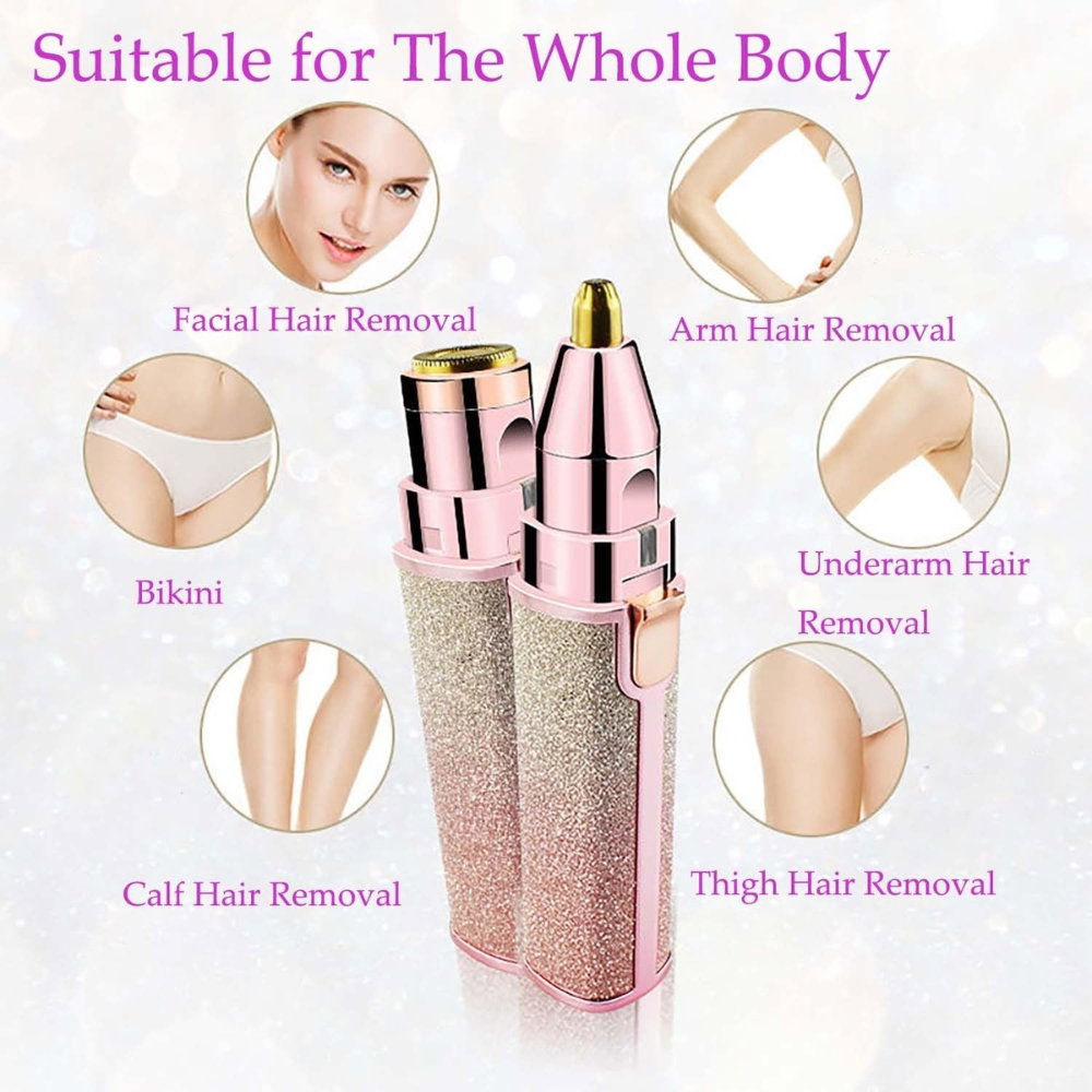 Epilator Facial 2 în 1 – Trimmer Electric pentru Sprancene si Indepartarea Fara Durere a Parului [11]