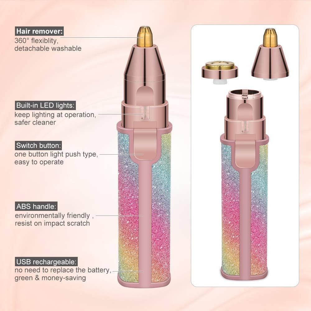 Epilator Facial 2 în 1 – Trimmer Electric pentru Sprancene si Indepartarea Fara Durere a Parului [3]