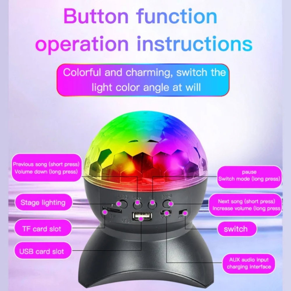 Glob Disco Crystal Magic Ball cu LED RGB [16]