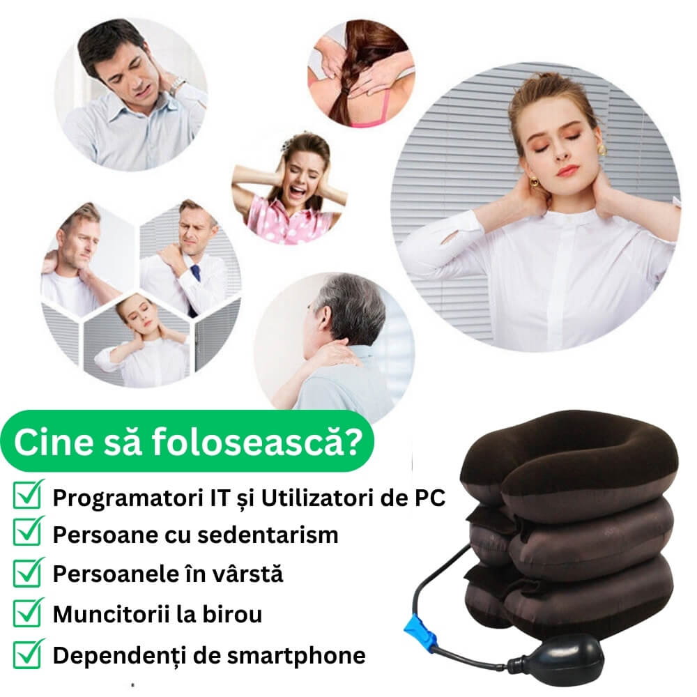 Guler cervical moale si gonflabil pentru Spondiloza si Hernie Cervicala [5]
