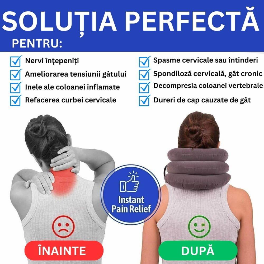 Guler cervical moale si gonflabil pentru Spondiloza si Hernie Cervicala [10]