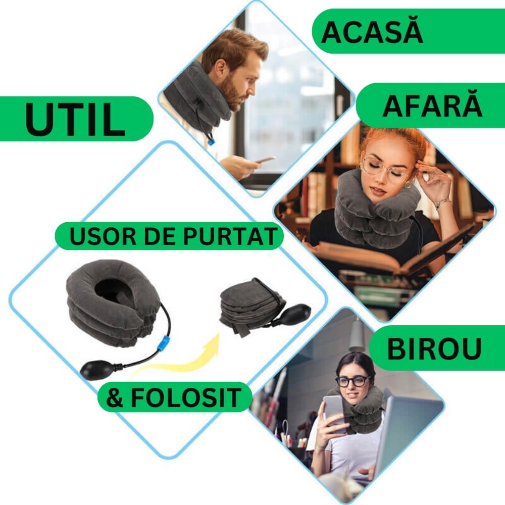 Guler cervical moale si gonflabil pentru Spondiloza si Hernie Cervicala [8]