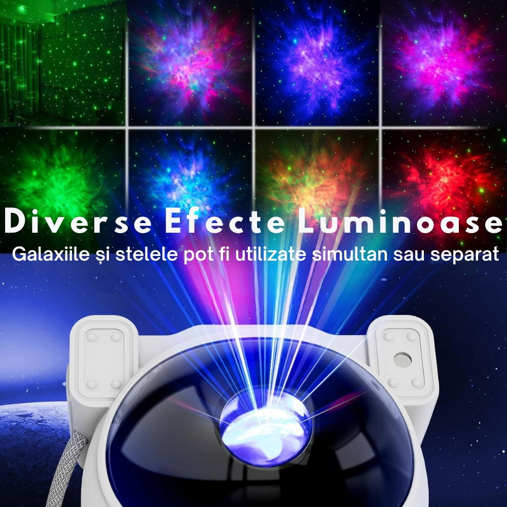 Lampa de Veghe Astronaut Proiector Constelatii Stele si Galaxie [8]