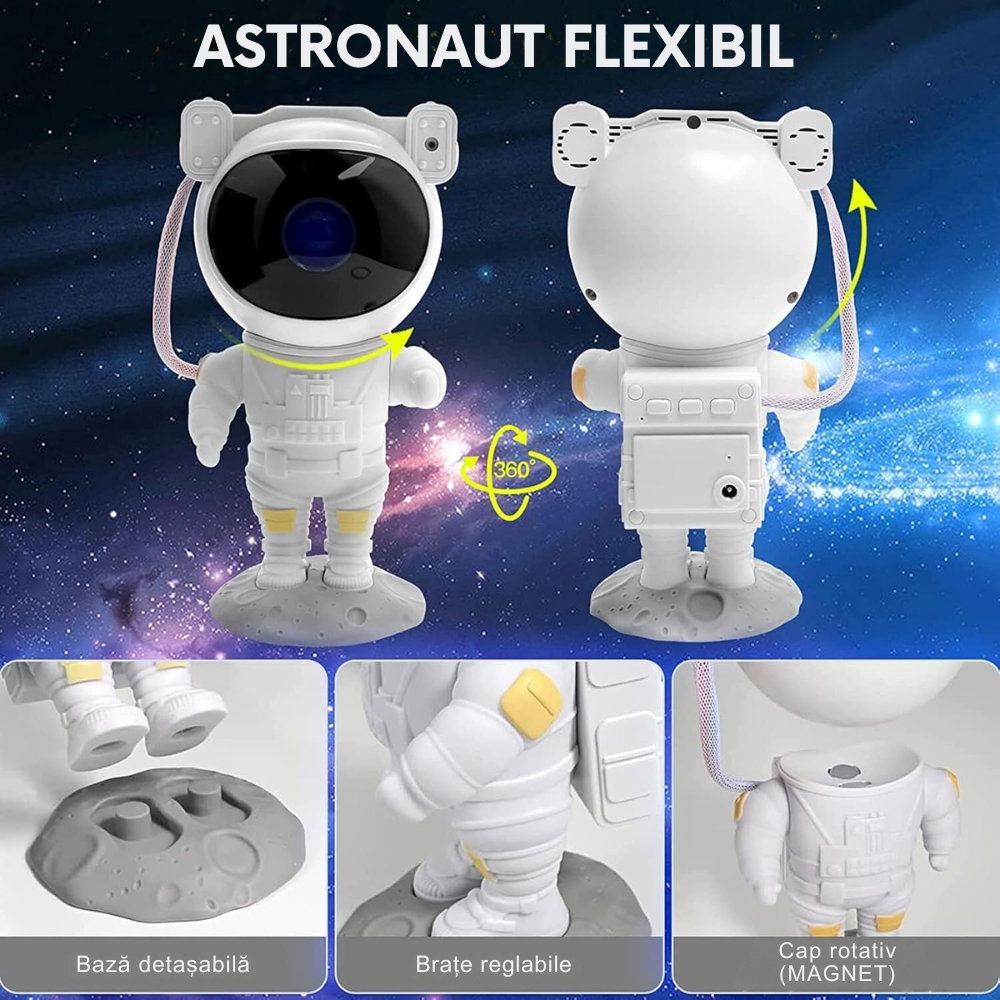 Lampa de Veghe Astronaut Proiector Constelatii Stele si Galaxie [5]