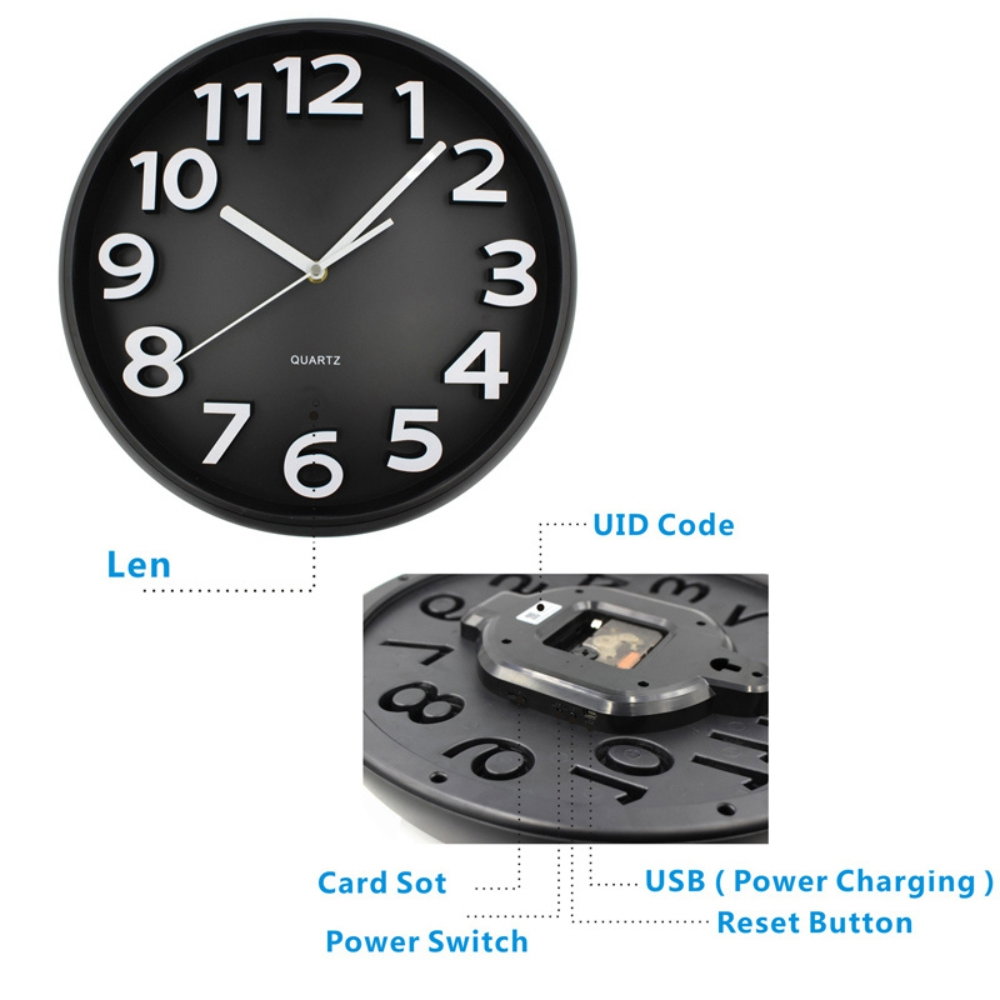 Mini Camera Full HD in Ceas de Perete, Wi-Fi, Detectie Miscare [4]