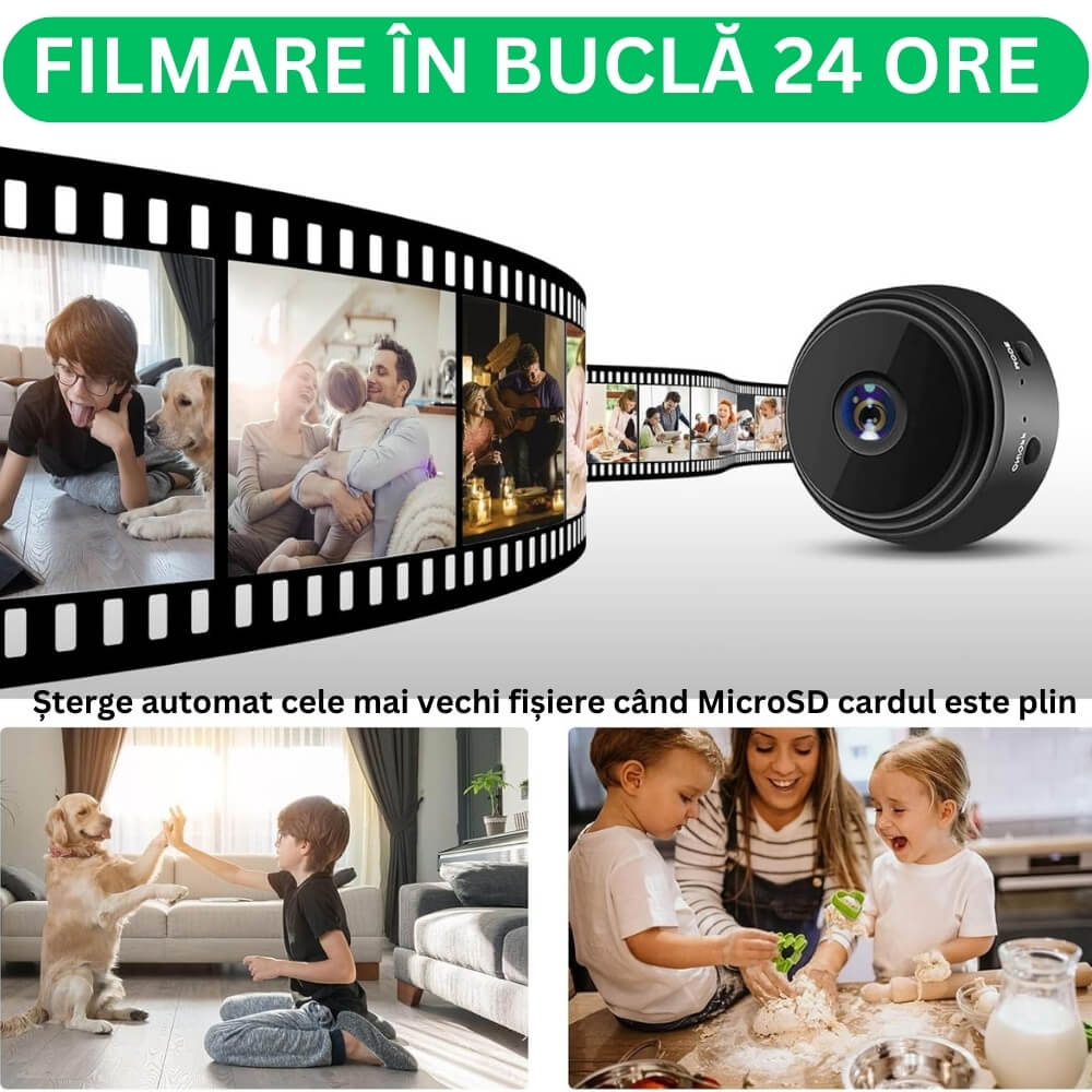 Mini Camera Magnetica, Microcamera Wifi Full HD Profesionala [8]