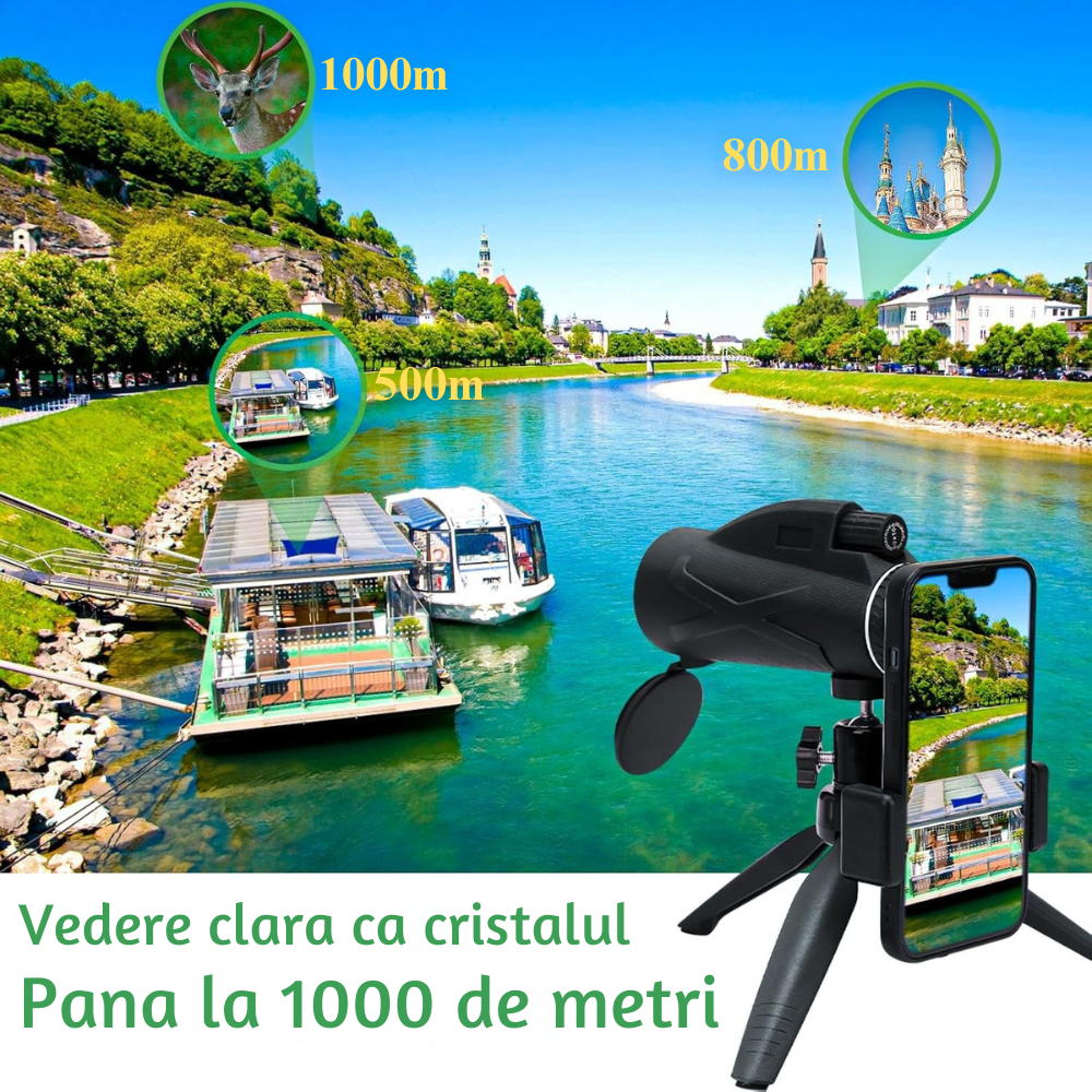 Monoclu Profesional 10x40, Telescop Compact de Inalta Putere [6]