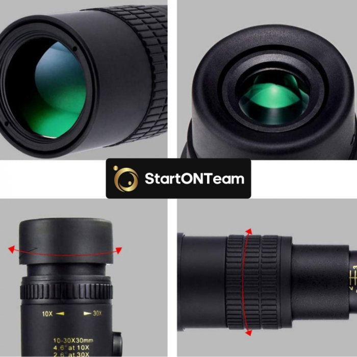 Monoclu Profesional Tip Telescop 4K 10-300X40 cu Prisma BaK-4, Dual Focus, Suport Smartphone și Trepied [6]