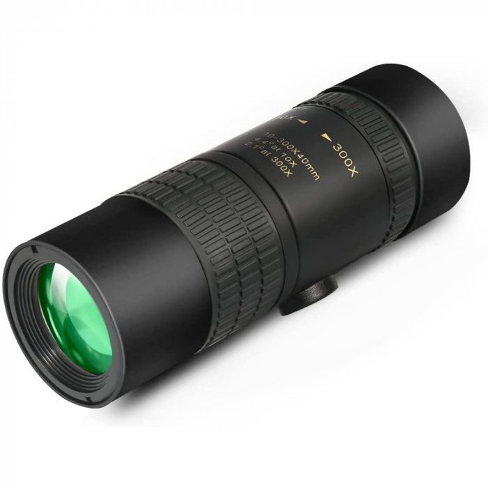 Monoclu Profesional Tip Telescop 4K 10-300X40 cu Prisma BaK-4, Dual Focus, Suport Smartphone și Trepied [2]