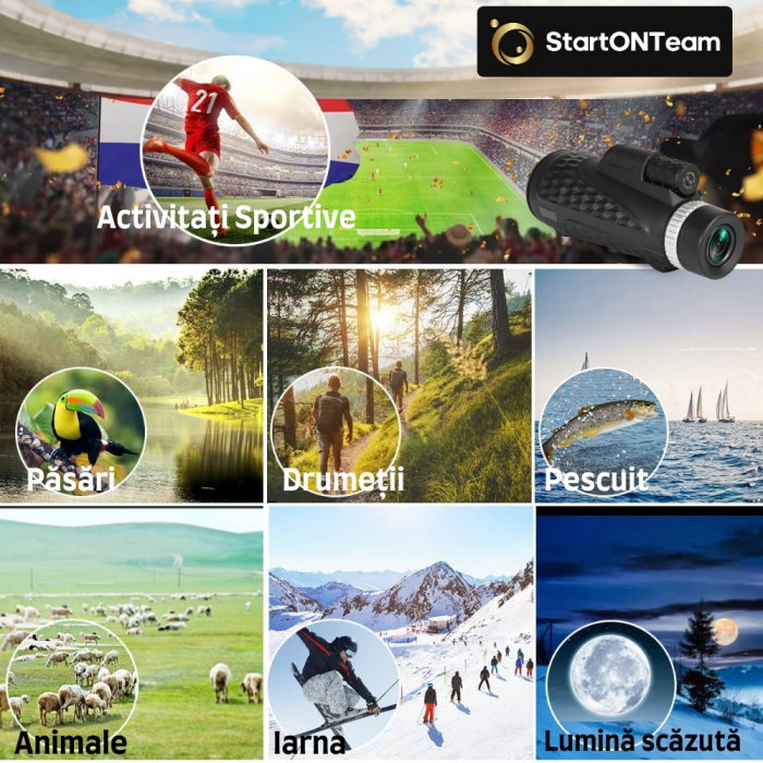 Monoclu Profesional StartONTeam, 16x55 Dual Focus [6]