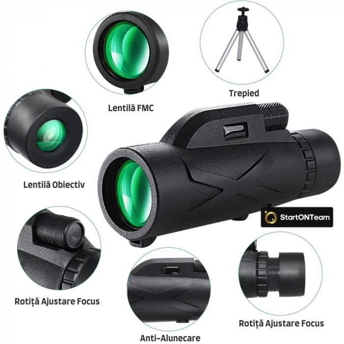 Monoclu Profesional 80x100 Tip Telescop cu Prisma BaK-4 și Dual Focus pentru Observații Clare [3]