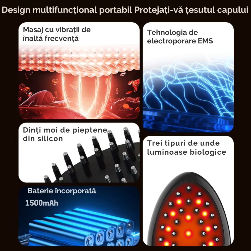 Perie de Par Electrica cu Laser pentru Cresterea Parului [5]