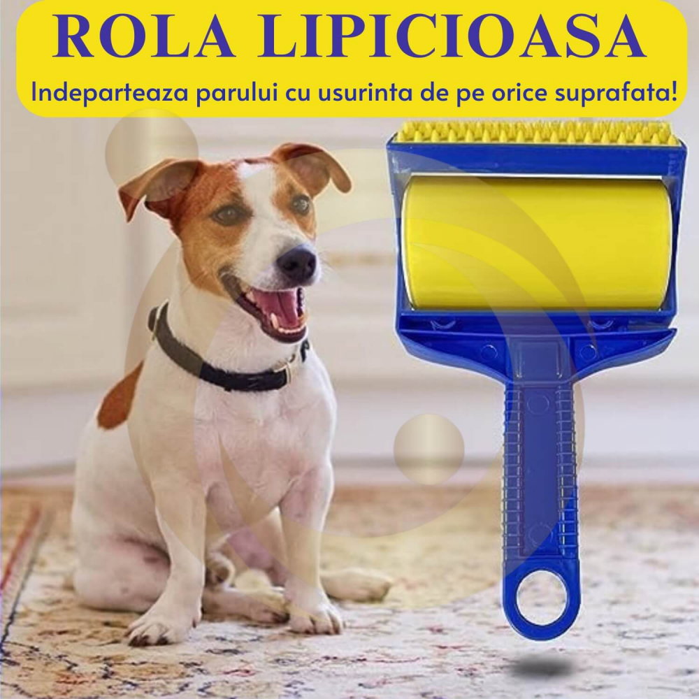 Rolă Adezivă Reutilizabilă pentru Scame și Păr de Animale - Set 2 Buc, Silicon Lavabil [3]