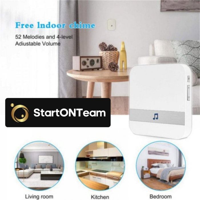 Sonerie de Interior pentru Video Interfon WiFi - Receptor cu 52 Melodii [3]