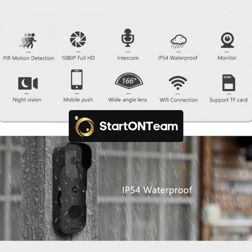 Video Interfon StartONTeam WiFi cu Sonerie Inteligentă și Cameră Full HD [2]