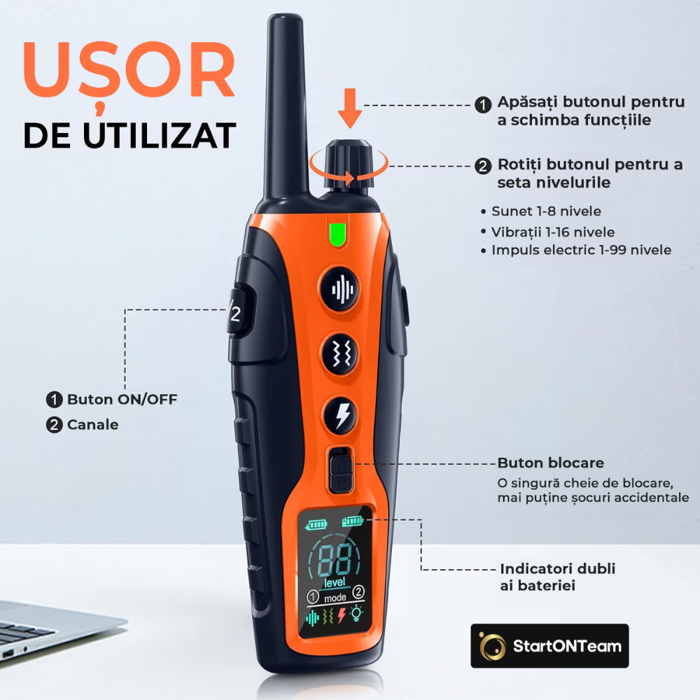 Zgarda electrica pentru dresaj caini cu telecomanda, model RS3D [4]