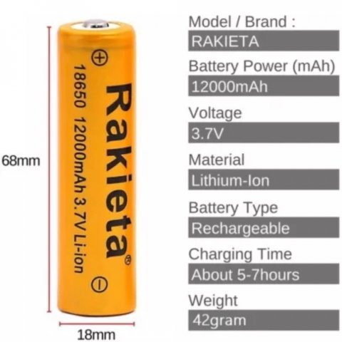 Acumulator Reincarcabil Multifunctional, Rakieta 12.000 mAh, 3,7 V, Li-Ion Model 18650 [5]