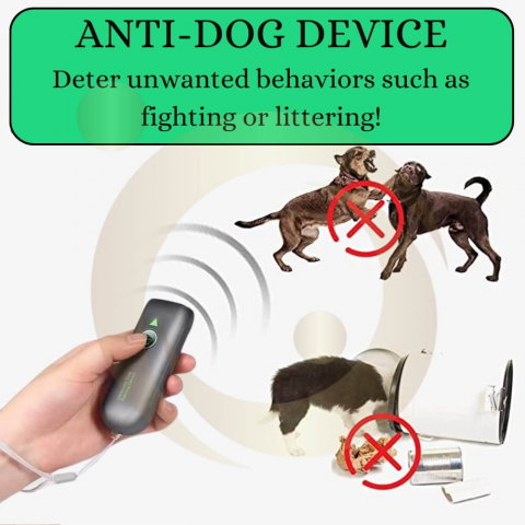 Aparat AntiCaini cu Ultrasunete pentru Controlul Comportamentului la caini, Dispozitiv Antilatrat de Protectie Impotriva Cainilor de exterior, pentru Alungat, Gonit, Speriat si Indepartat Cainii Agresivi [24]