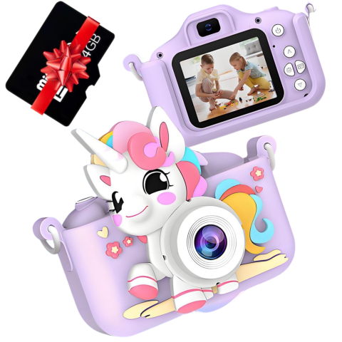 Articole Copii - Aparat Foto Copii Unicorn Cameră Selfie 48MP Full HD