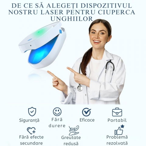 Aparat cu Laser pentru Indepartarea Onicomicozei si Tratarea Ciupercilor de Unghii, Portabil, Reancarcabil, Alb [27]