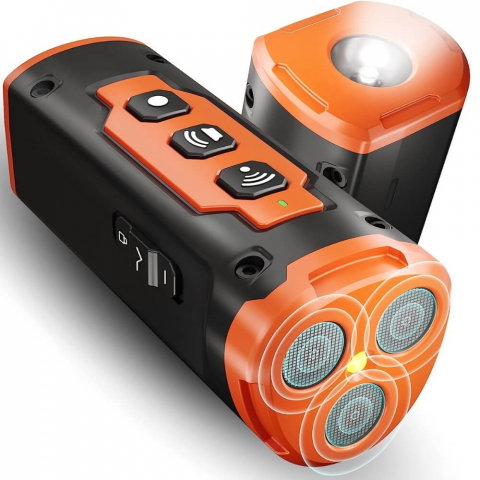Aparate Anti Câini cu Ultrasunete – Dispozitive Profesionale de Protecție - Aparat Profesional Antilatrat cu Ultrasunete si Lanterna, 15m Impotriva Latratului si a Cainilor Agresivi cu Functie de Dresaj AntiLatrat, USB