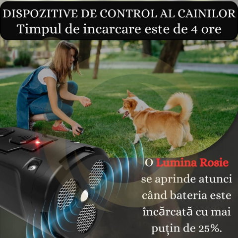 Aparat Profesional Antilatrat cu Ultrasunete si Lanterna, 15m Impotriva Latratului si a Cainilor Agresivi cu Functie de Dresaj AntiLatrat, USB [14]