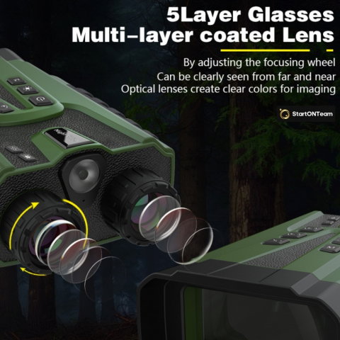 Binoclu Profesional cu Night Vision Digital, Vedere în Noapte până la 300m, Ecran LCD, Verde sau Negru [9]