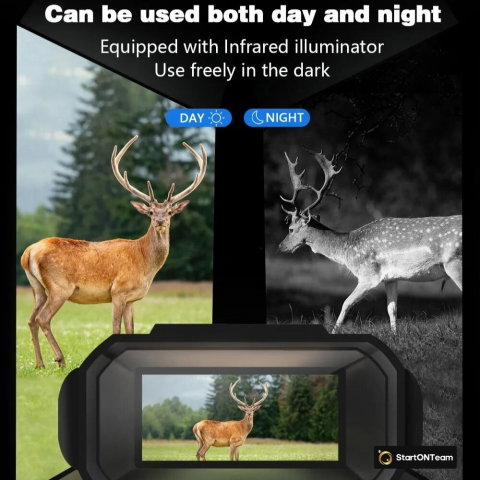 Binoclu Profesional cu Night Vision Digital, Vedere în Noapte până la 300m, Ecran LCD, Verde sau Negru [11]